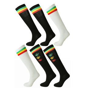Ladies Cute Colorful Design Knee High Socks 6-Pack